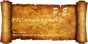 Pásztori Elemér névjegykártya