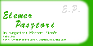 elemer pasztori business card