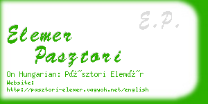 elemer pasztori business card